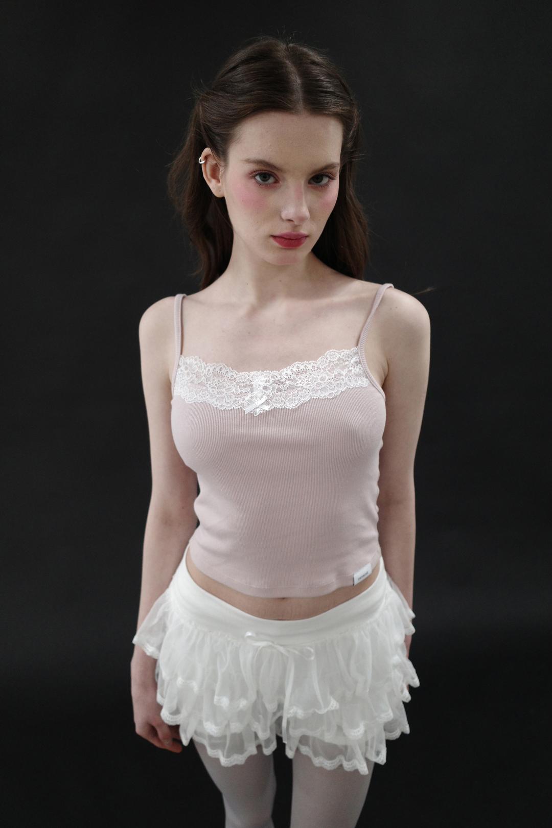 LACE RIBBON SLEEVELESS (PINK)