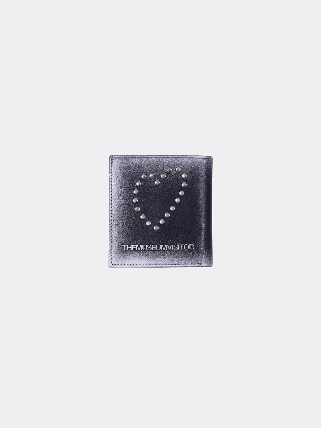 더뮤지엄비지터 HEART STUD SPRAY WALLET-BLACK