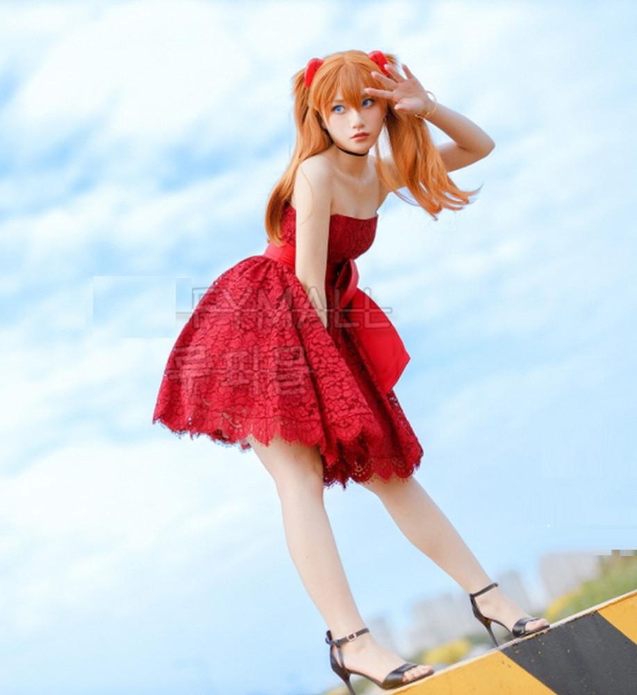 에반게리온 코스프레 소류 아스카 랑그레이 10주년 드레스 의상