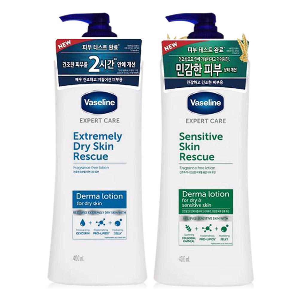 바세린 바디로션 고보습 더마 로션 드라이 400ml 2개 / 건조함 2시간안에 개선