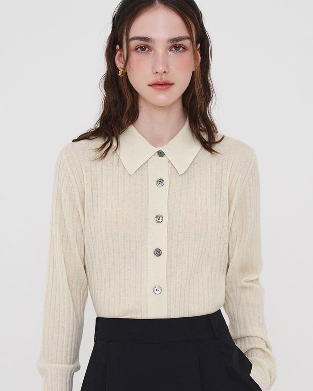 울 니트 카라 - 아이보리