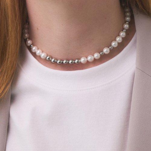 진주 초커 목걸이 남자 써지컬 구슬 체인 CLEF LOW PEARL NEC