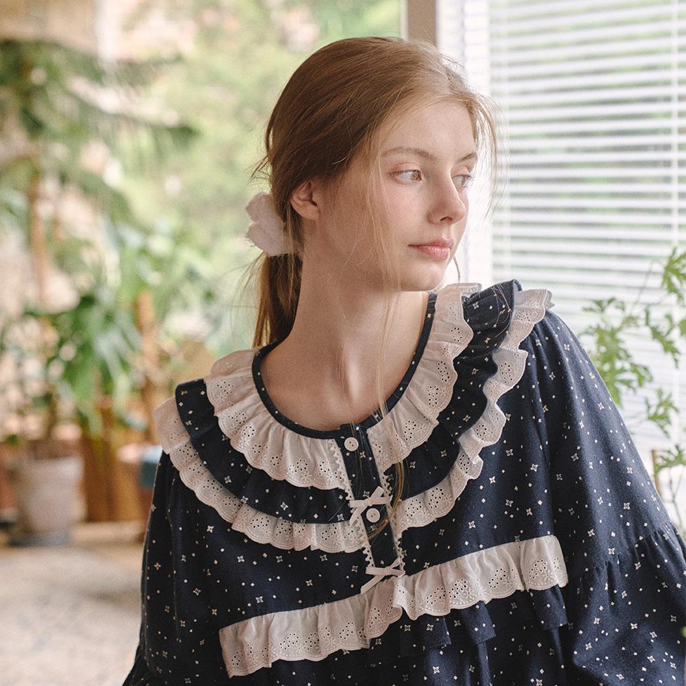 울랄라파자마 폴링 긴팔 투피스 네이비 (21수)