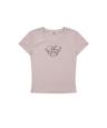 Flower Heart Baby Tee Pink