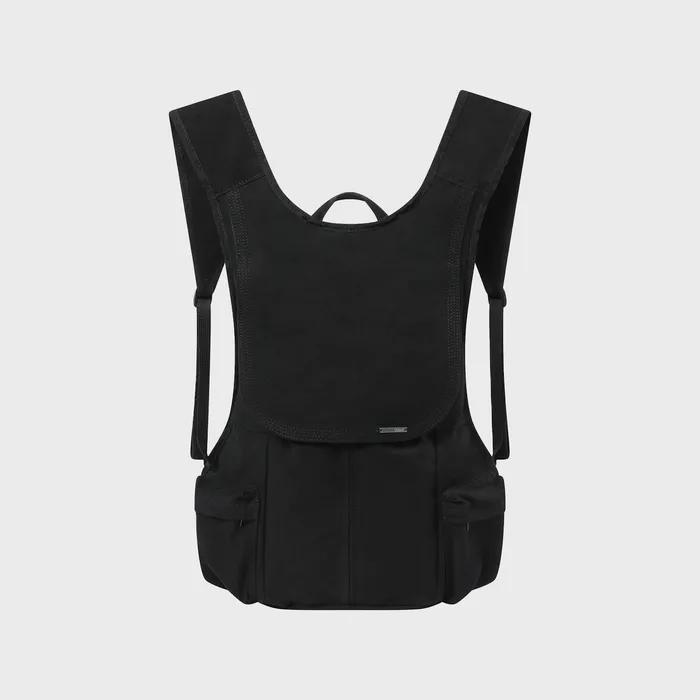 Side pocket vest backpack BLACK
