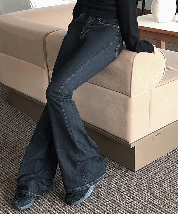 쇼퍼랜드 [OOTJ][몸매보정] 너디블루 빈티지 슬림핏 부츠컷 데님 팬츠