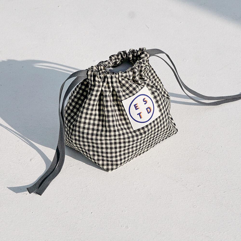 이에스토두스 [ESTD] 멜로우파우치S 체크 / 블랙+옐로우