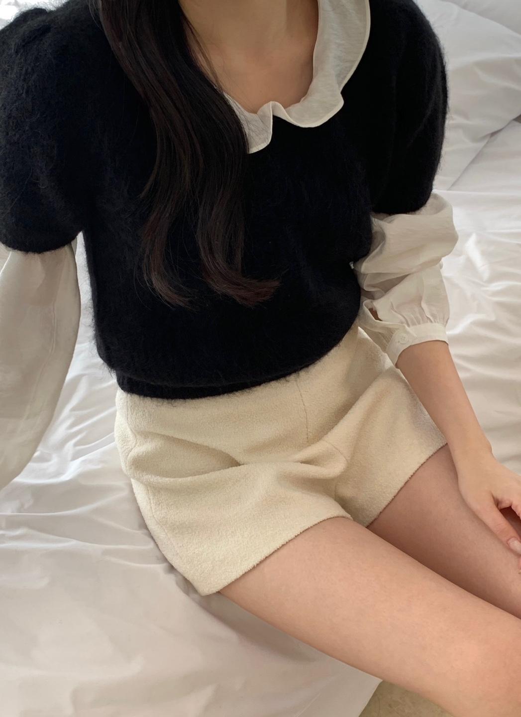 몽드 [알파카78] 모모 하프 니트 (2col) 울 반팔니트 알파카 반팔니트 몽드