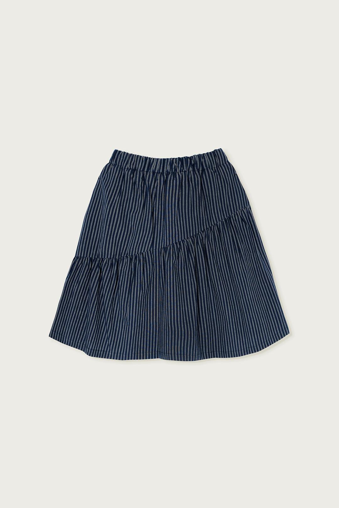 STRIPE ASYMMETRY SKIRT DARK LAKE