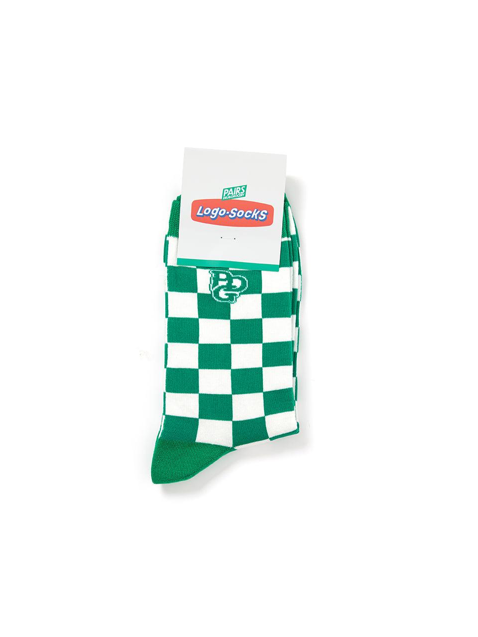 Checkerboard Socks Green