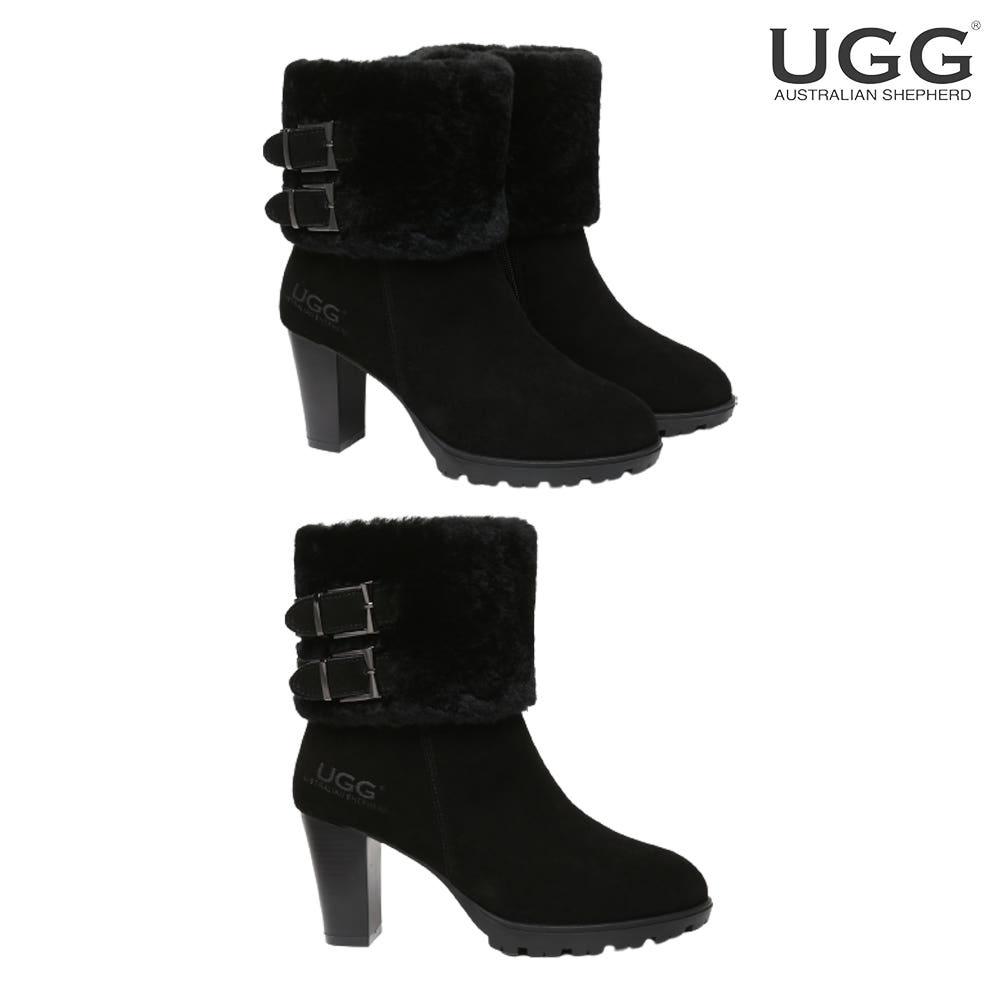 호주어그 캔디스 패션 힐 양털부츠 어그 부츠 BLACK AS6002
