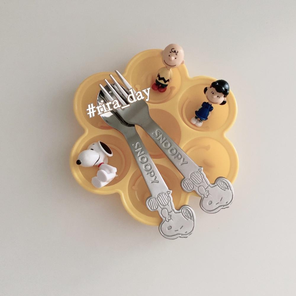 스테인레스 스누피 스푼 포크 커트러리 수저세트