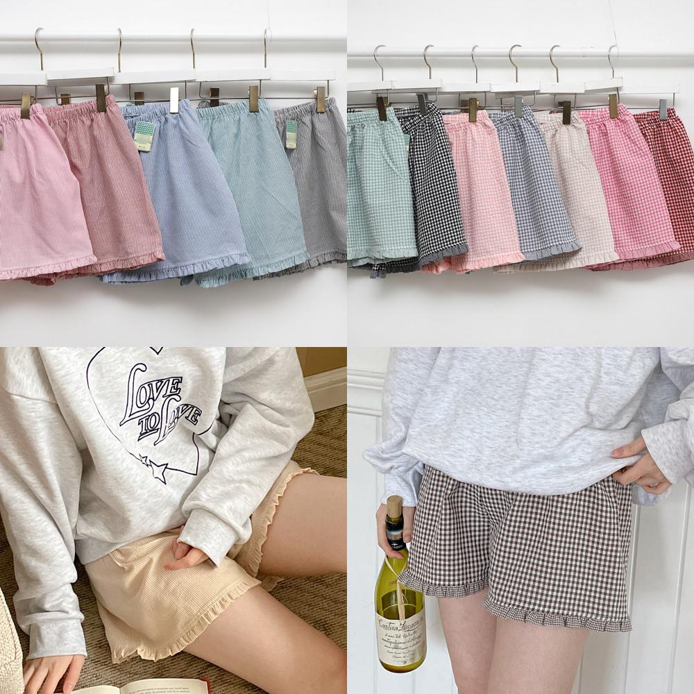 국산 여성 잠옷바지 지지미 여름잠옷 반바지 시어서커 파자마