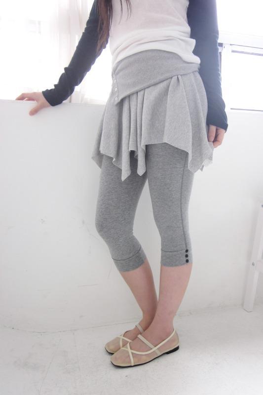 gray button leggings pants