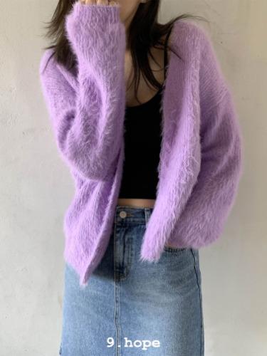 pastel hair cardigan