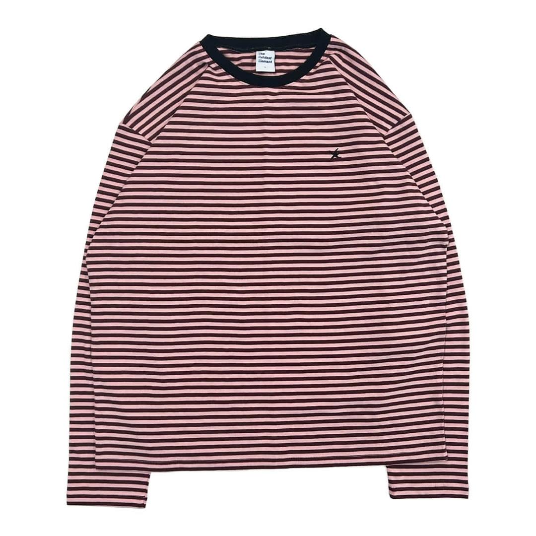 TCM mini logo stripe long sleeve (pink/red)
