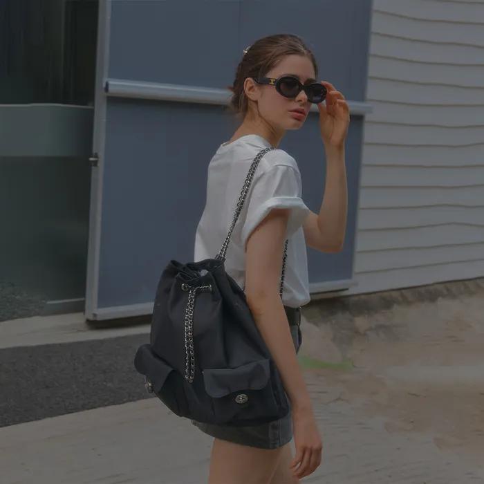 ANC POCKET CHAIN BACKPACK_NYLON BLACK