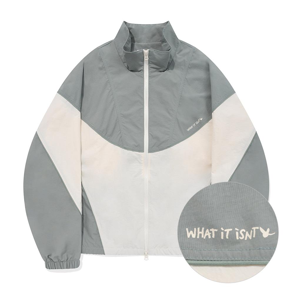 나일론 배색 트랙 자켓 민트