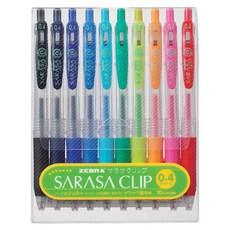 제브라 사라사클립볼펜 0.4mm, 10색, 1세트