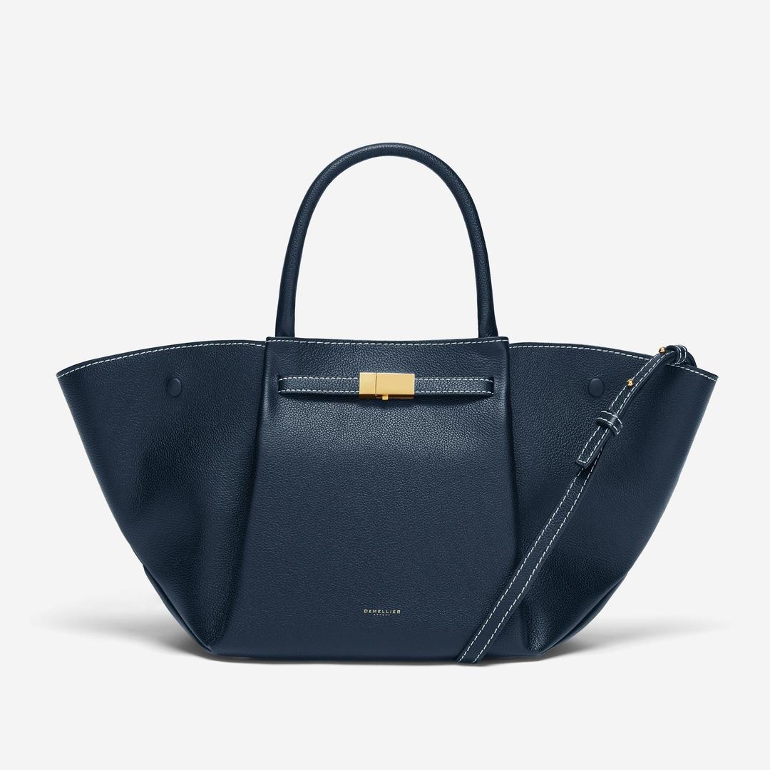 The Midi New York - One Size / navy small grain & ecru stitching