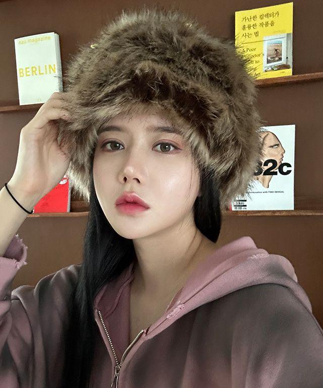 [9color] 메텔 샤프카 밍크 털 버킷햇 에스키모 페이크퍼 겨울 캠핑 군밤 방한 라쿤 러시아 벙거지