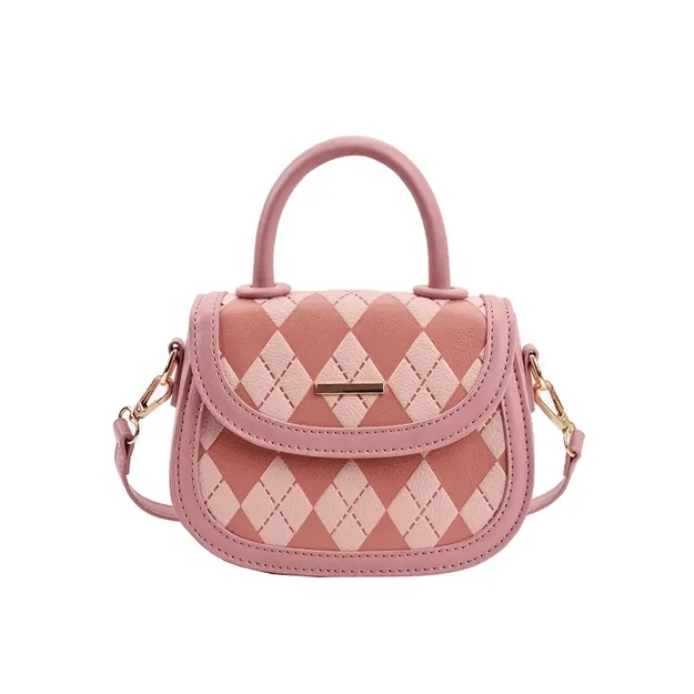 탄탄한 핑크아가일 레더크로스백