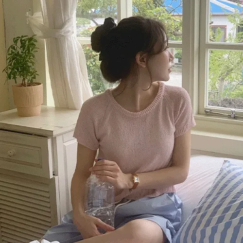 파파야 반팔 니트 - 3color