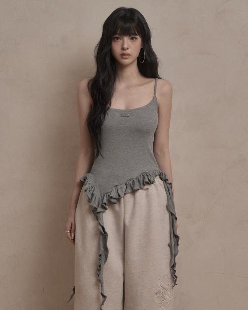 Ruffle Layered Sleeveless (gray)