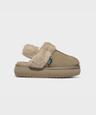 [NEW 10%] CLOUDY FLATFORM FUR SLINGBACK - TAUPE