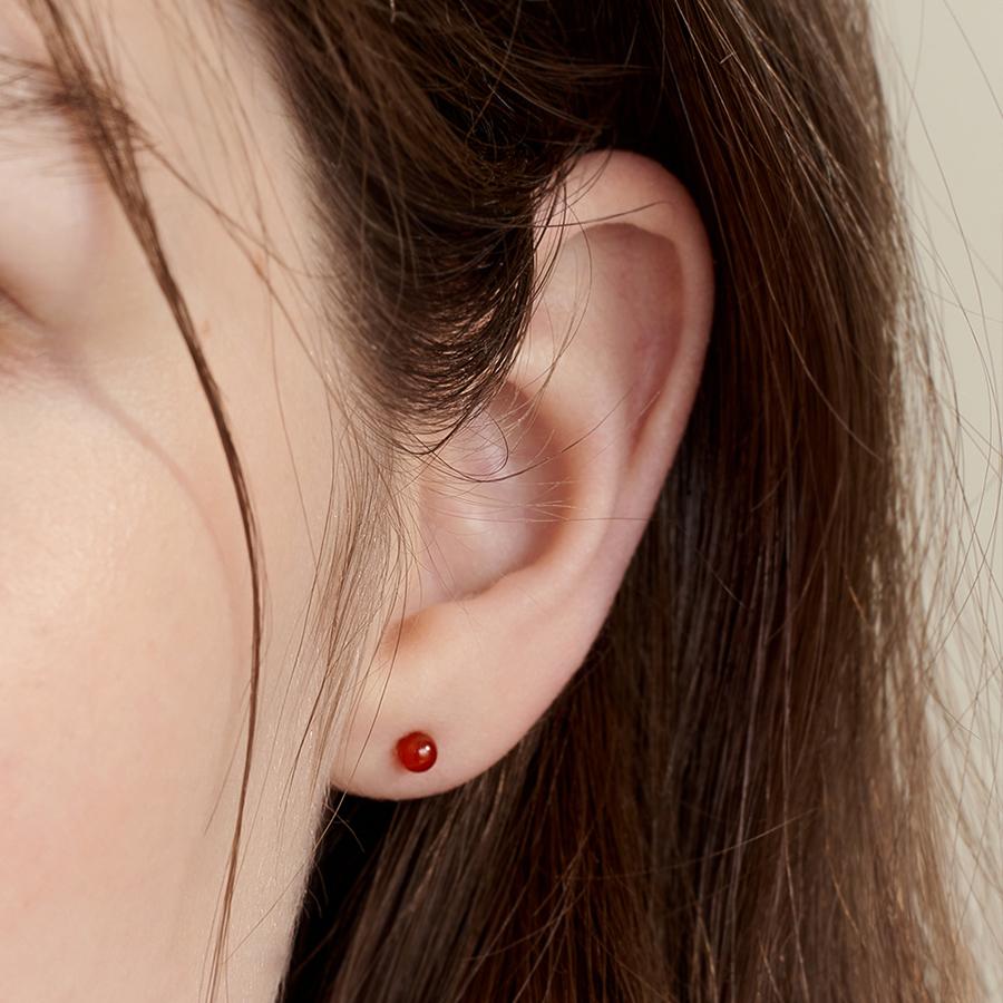 [정유미,안지영, ITZY 예지, 천우희, 윤은혜, 트와이스 지효 착용][sv925] red onyx earring
