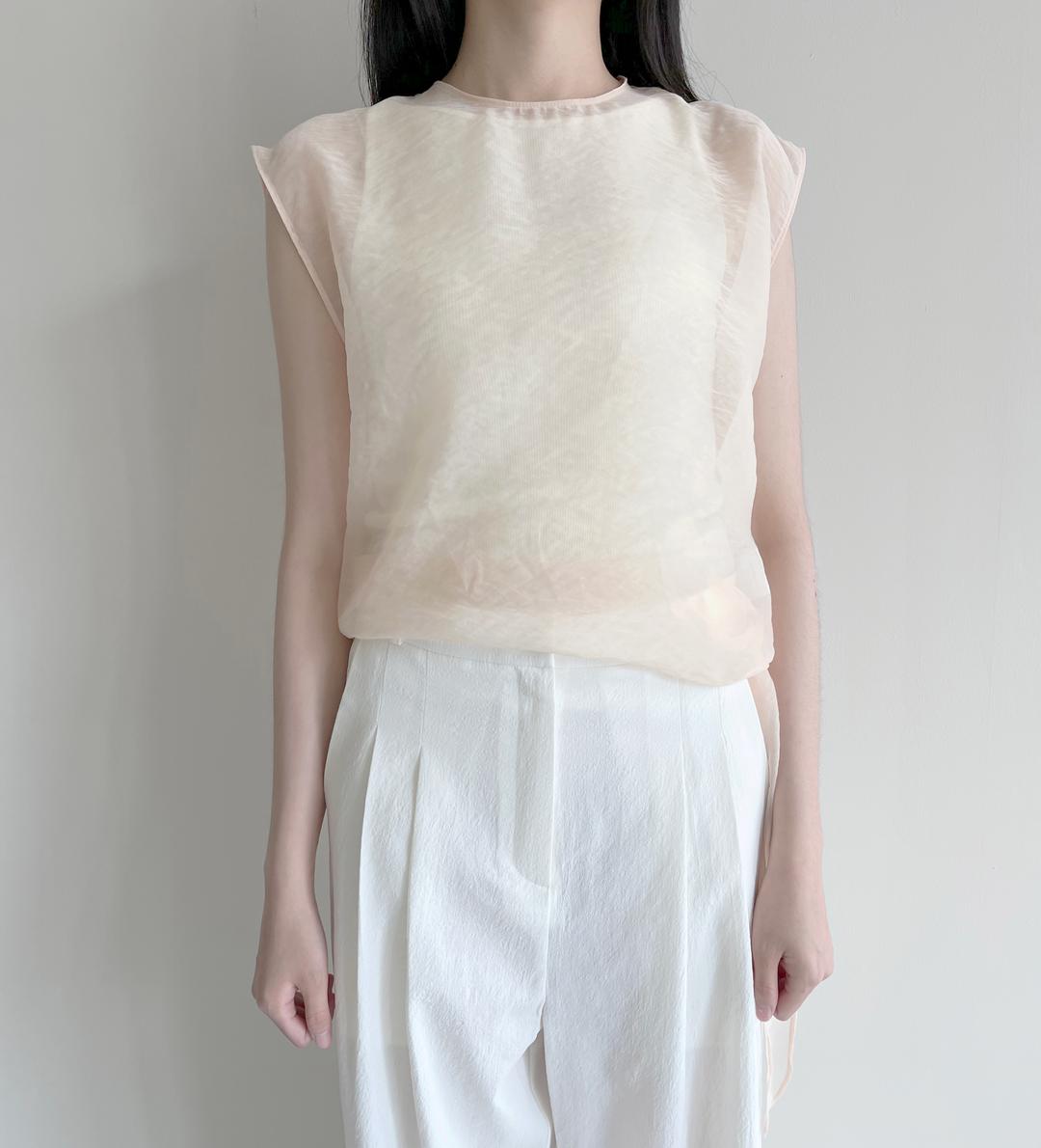 organza BL (apricot) 오간자 블라우스