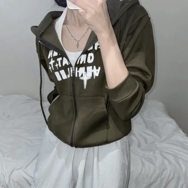 [기모] 블러쉬 세미크롭 투웨이 후드집업 (3color)