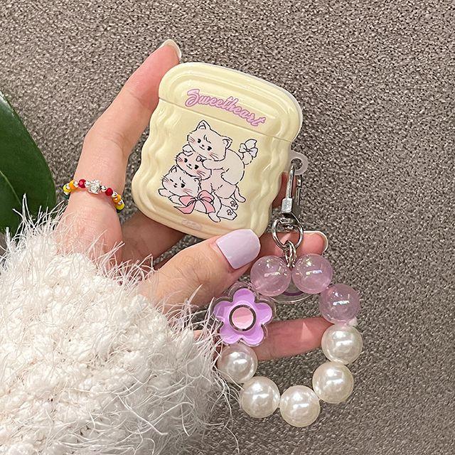 [전기종/키링set] 귀여운 고양이 삼총사 물결 에어팟케이스 프로 1세대 2세대 3세대 프로2