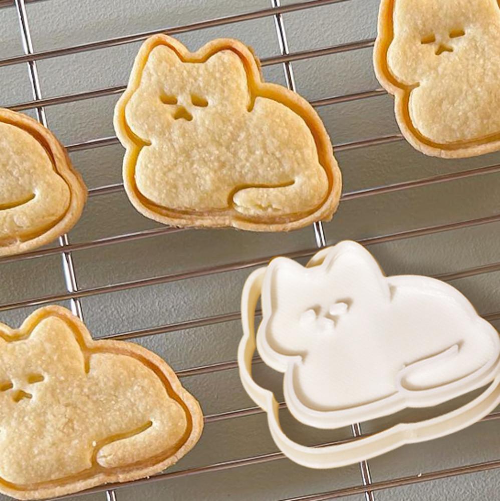 게으른 식빵냥 쿠키커터 고양이 쿠키틀