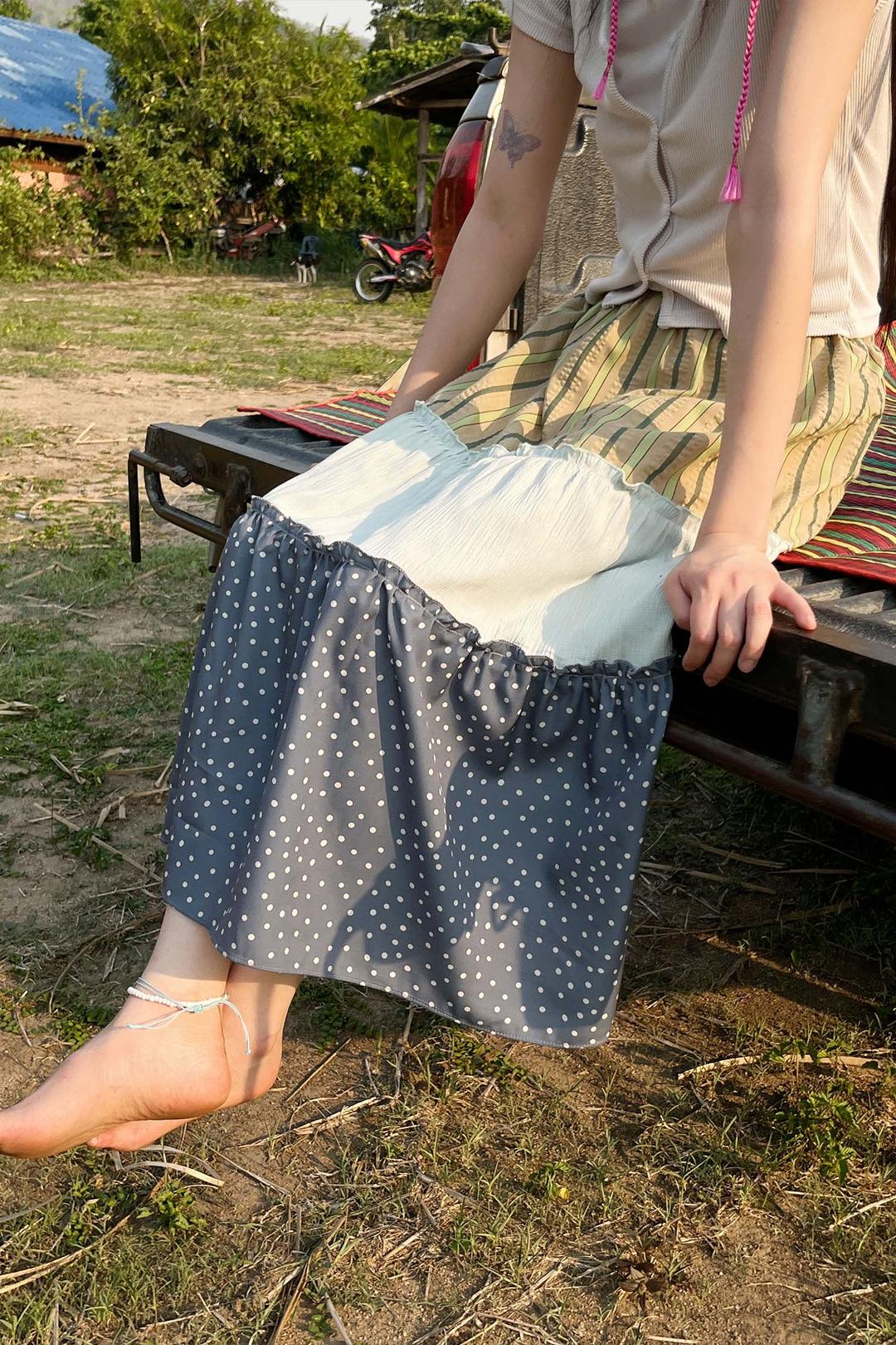 김아홉 [9.hope] PAI patchwork skirt