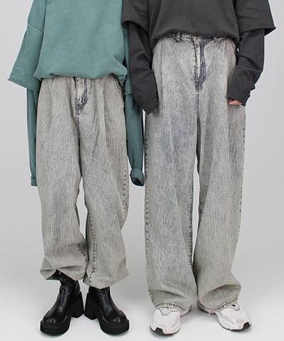 [unisex] Maxi Stripe wide denim pants