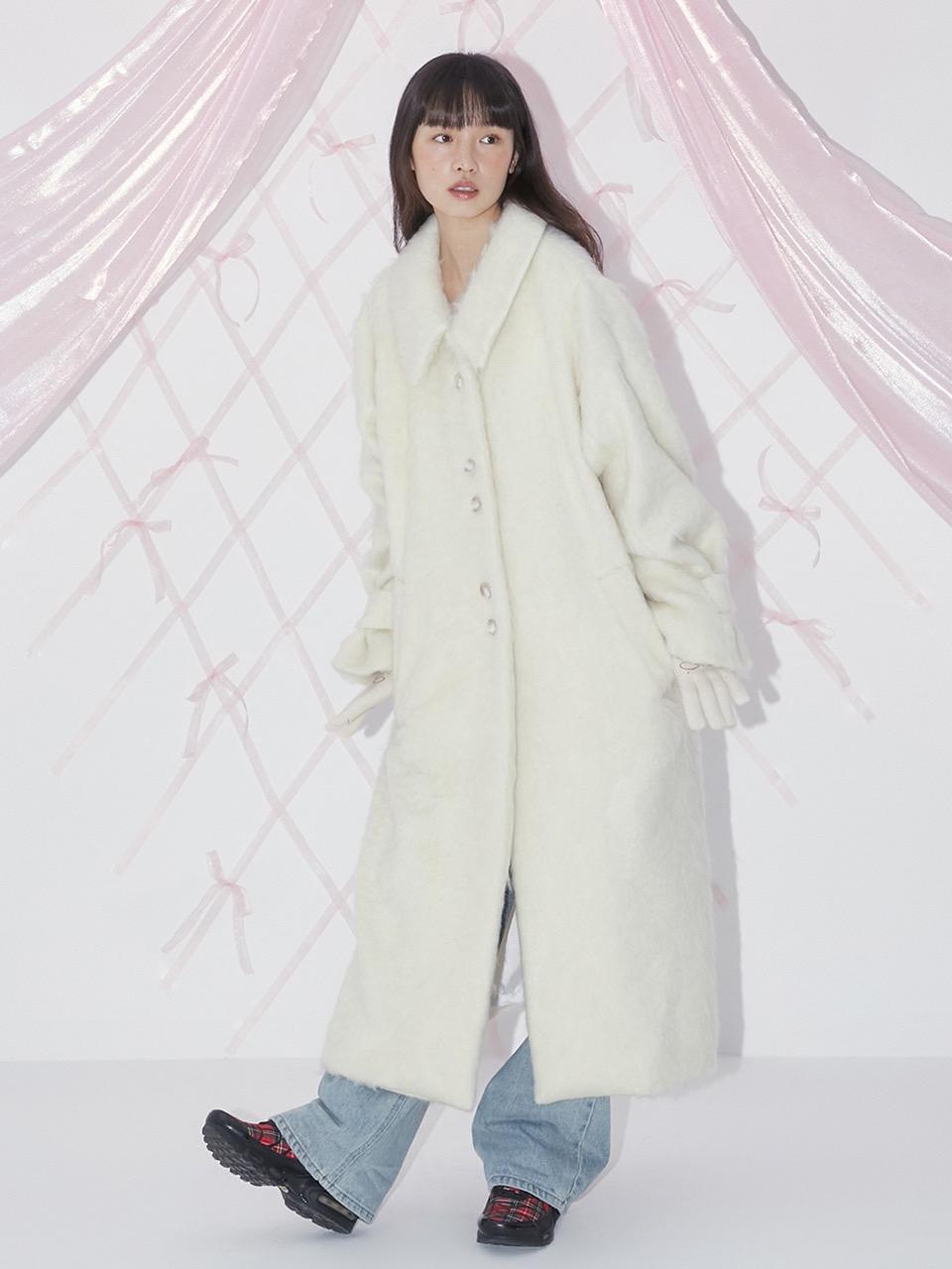 [11/27 예약 발송] HAIRY WOOL LONG COAT (IVORY)