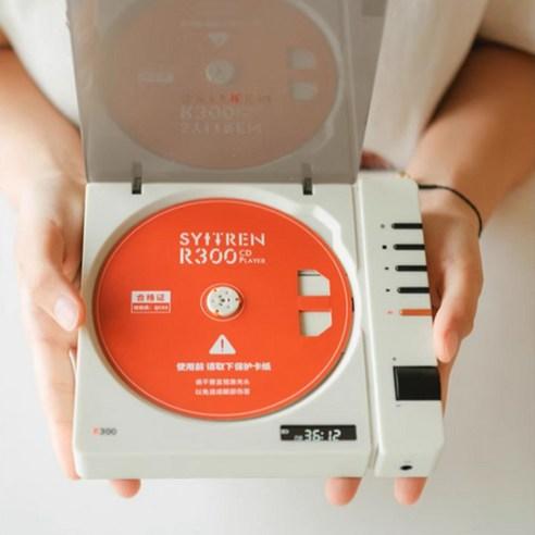 Syitren 빈티지 레트로 CD 플레이어 R300 / 블루투스 5.3 /, 우드컬러