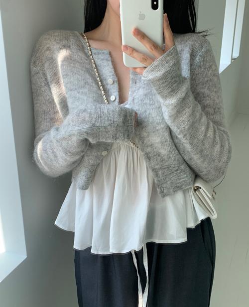 cream mohair cardigan (2colors)