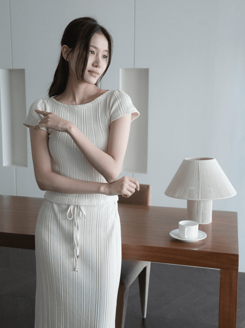 123앙드트와 [NouArté] 케이트 리브드 탑 (크림)