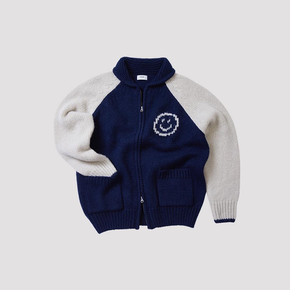 WOOL KNIT JUMPER LOVE BLUE NAVY