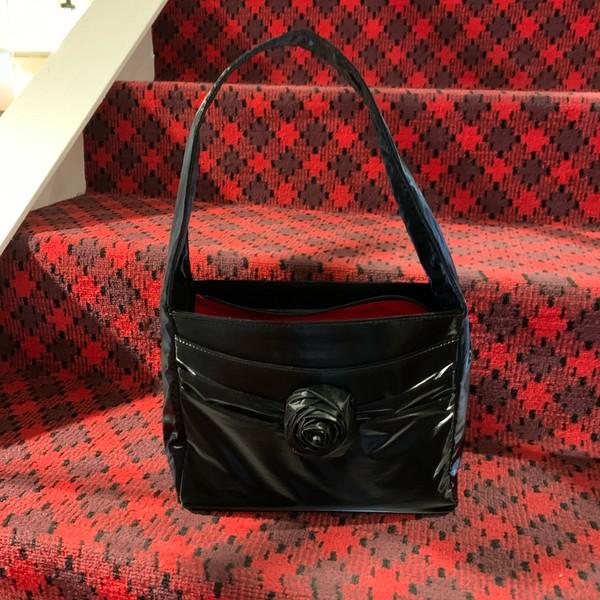 [LAVICA30] Rose hobo bag-Black