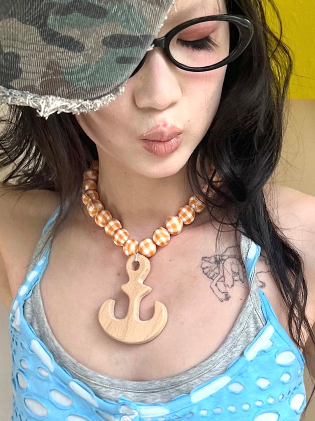 Nit alcove Wooden Anchor Antique Necklace