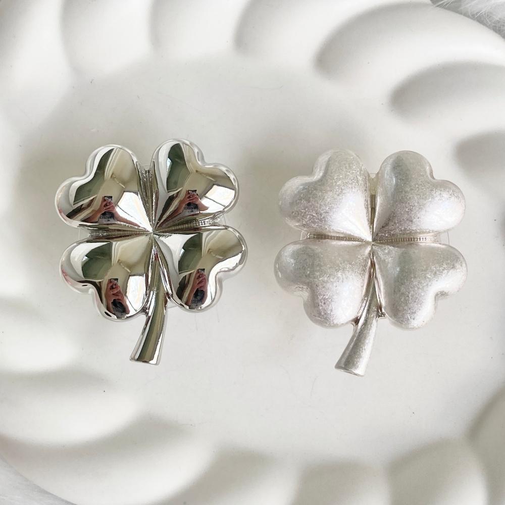 어피스오브 [당일🍀유니크] 고퀄 실버 클로버 메탈 스마트톡 핑거톡 맥세이프