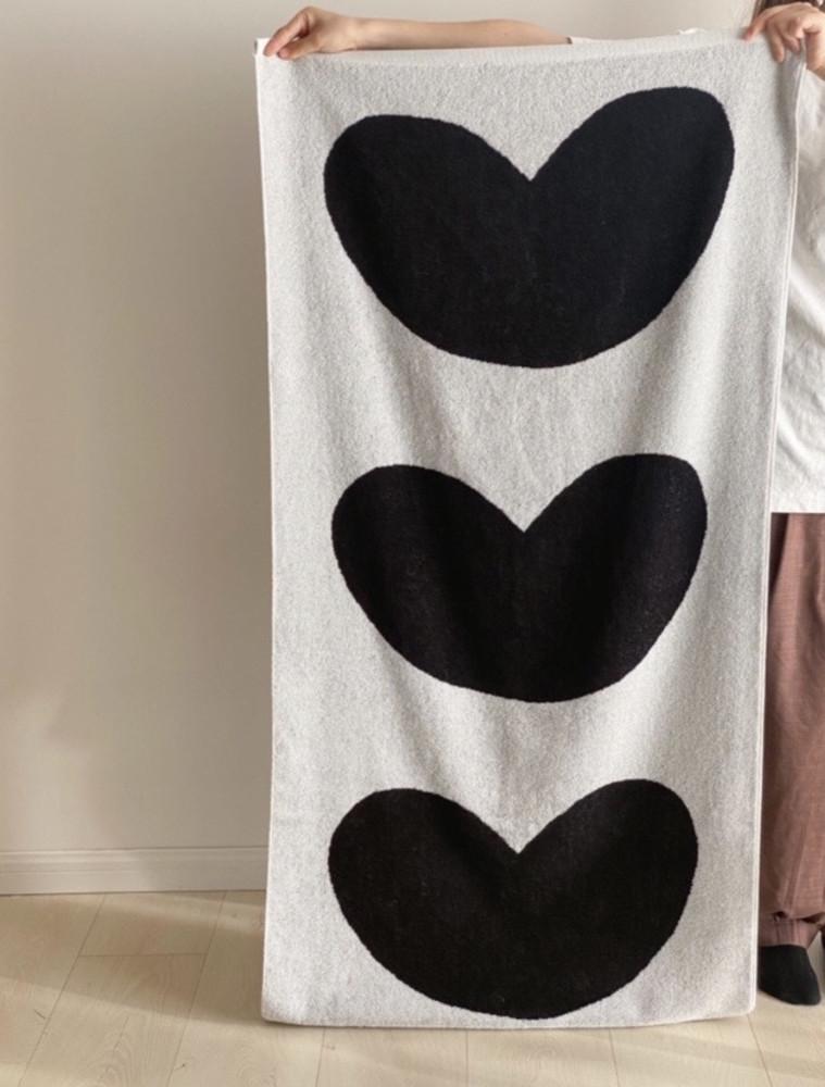 샵베흐 Threeheart 쓰리 하트 러브 대형 물놀이 호텔 순면 수건 목욕 타월 수건