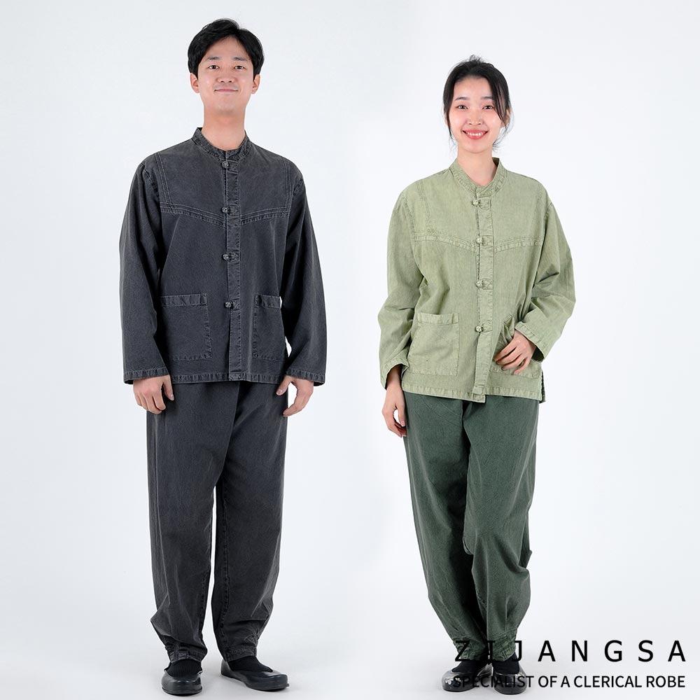 [25506] (공용) 20수 라운드넥 이중핀탁 2피스 / 한벌 생활한복 개량한복 법복 절복