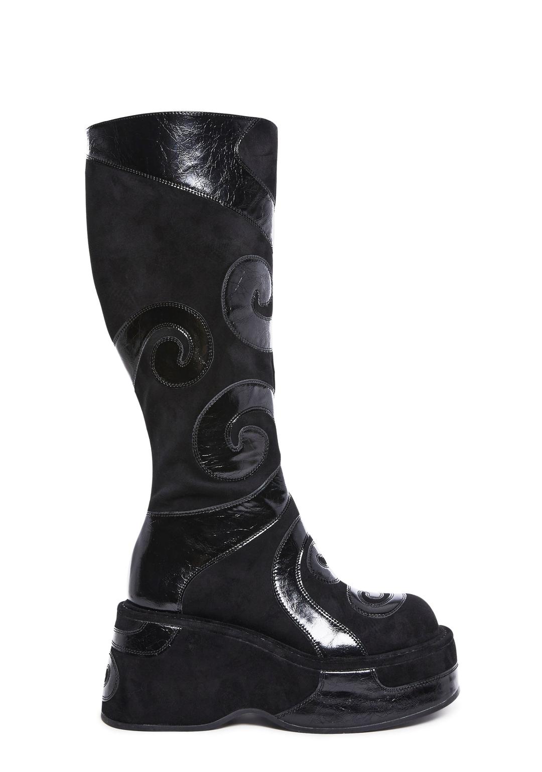 Whirlwind Mayhem Knee High Boots - BLACK / US 5