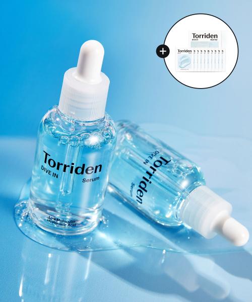 [2종세트] 다이브인 저분자 히알루론산 세럼 50ml+40ml (+멀티패드 10매입+다이브인 크림 20ml (2ml 10매))