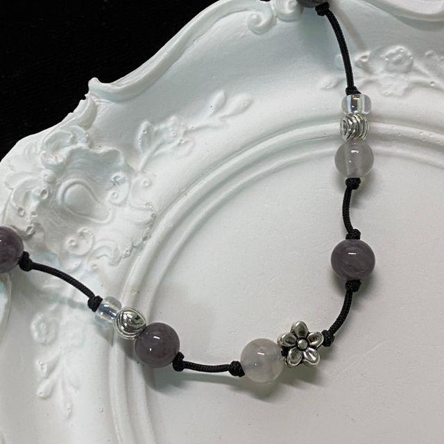 [제작] 빈티지 노을 꽃  원석 팔찌