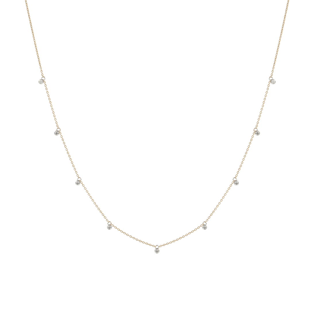 랩그로운다이아몬드 베젤 이브닝 초커목걸이 (2~3mm)